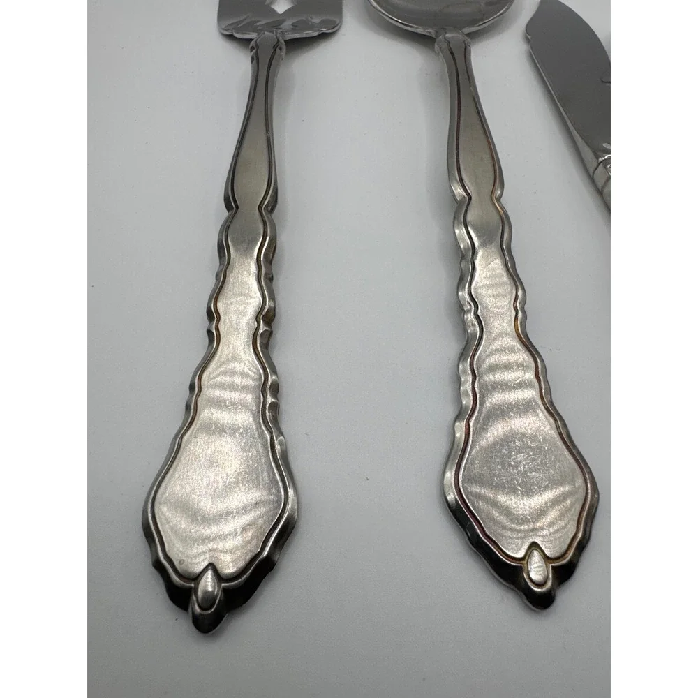 Oneida Royal Chippendale Community Stainless 4pc Serving Set Fork Spoon Knife